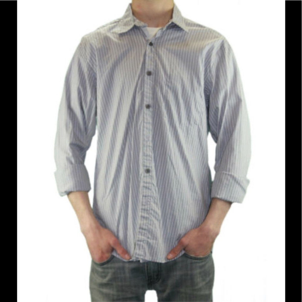 Steven Alan Gray Pinstripe Long Sleeve Button Down Shirt